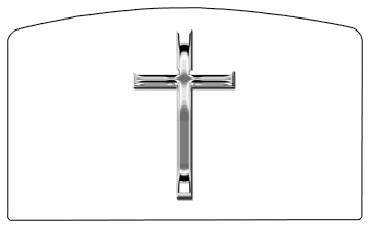 DACRO-510-SL-WT Silver Single Cross White
